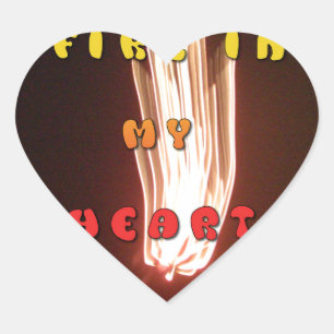 Sticker Cœur Fire in My Heart Art Print