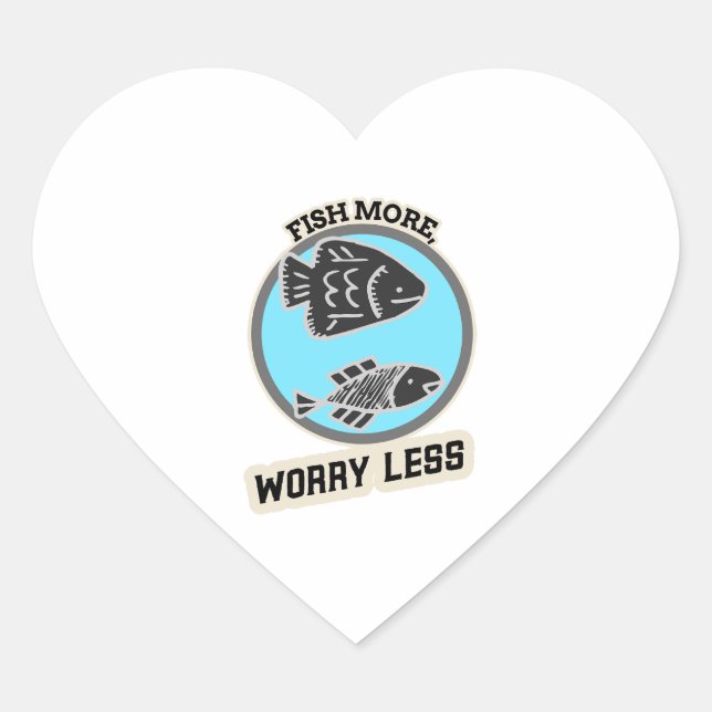 Sticker Cœur Fish More Worry Less (Devant)