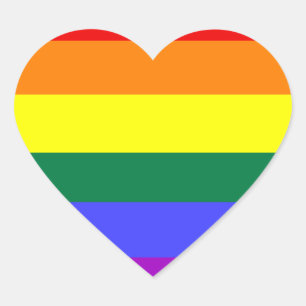 Sticker Cœur Flagge de Regenbogen