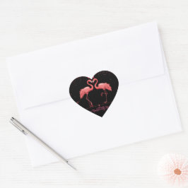 Sticker Cœur Flamant rose rose Amour - Valentine Be
