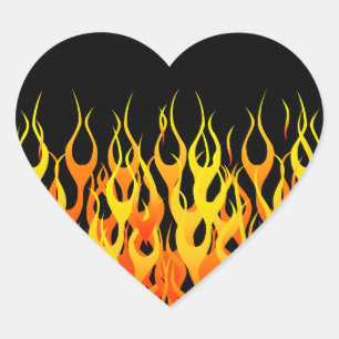 Sticker Cœur Flammes de emballage chaudes graphiques