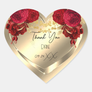 Sticker Cœur Fleur de faveur de remerciement Cœur de mariage do