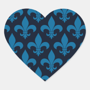 Sticker Cœur Fleur de lis Motif