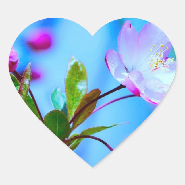 Sticker Cœur Fleur florissante (Devant)