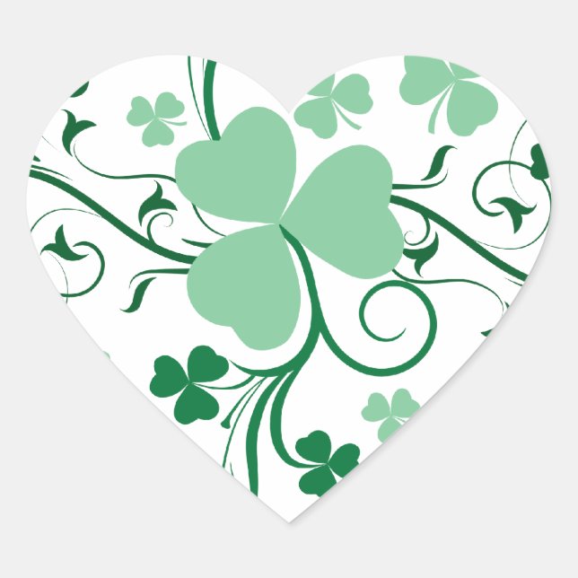 Sticker Cœur Fleur shamrock (Devant)