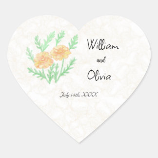 Sticker Cœur Fleurs Boho d'automne