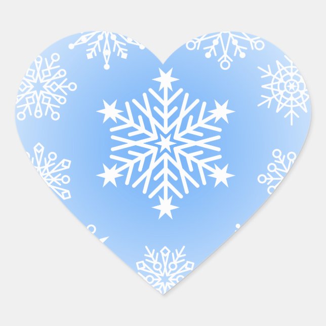 Sticker Cœur Flocon de neige (Devant)