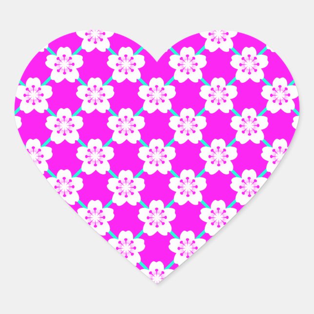 Sticker Cœur Floral blanc (Devant)