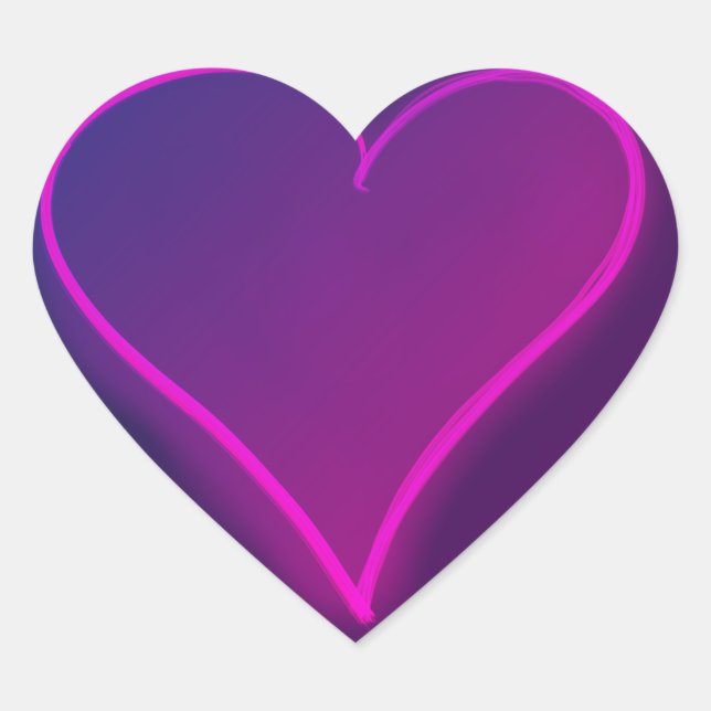 Sticker Cœur Flottant violet (Devant)