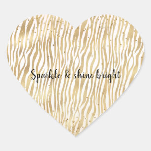 Sticker Cœur Flush Cream Zebra Glam Gold Confetti Sparkle