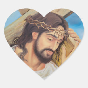 Sticker Cœur Foi chrétienne Jésus Christ