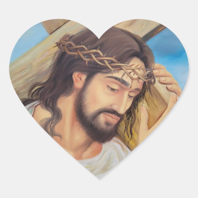 Sticker Cœur Foi chrétienne Jésus Christ (Devant)