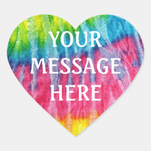 Sticker Cœur Fond tie dye - Personnalisez le vôtre