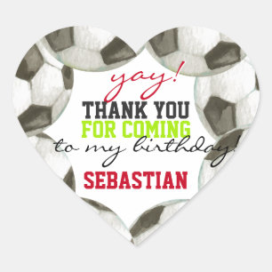 Sticker Cœur Football Joueur Soccer Garçon Fille Anniversaire