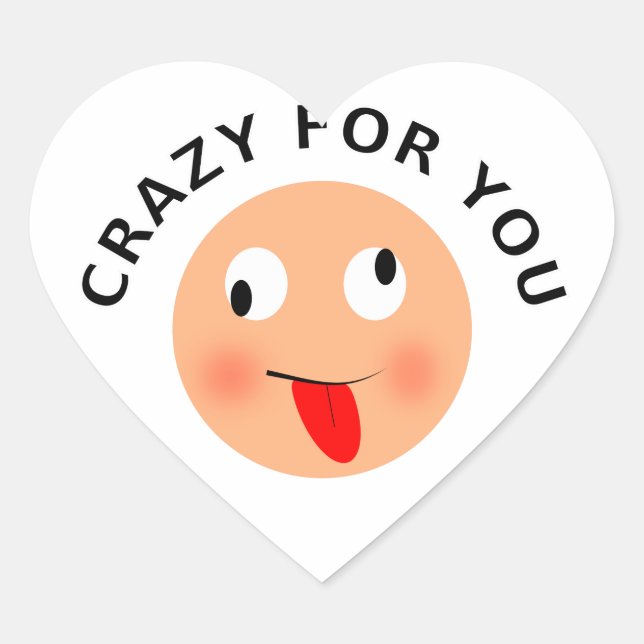 Sticker Cœur Fou pour toi (Devant)
