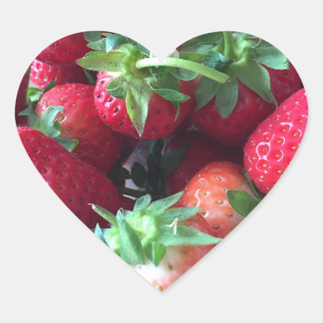 Sticker Cœur Fraises sucrées (Devant)