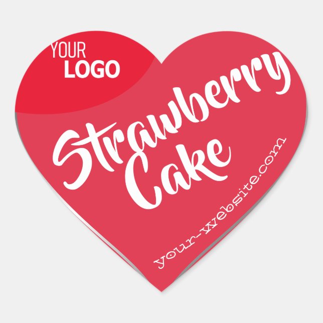 Sticker Cœur Framage Argent Rouge fraise Logo Modèle Cuisine (Devant)