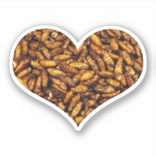 Sticker Coeur frit de vers à soie