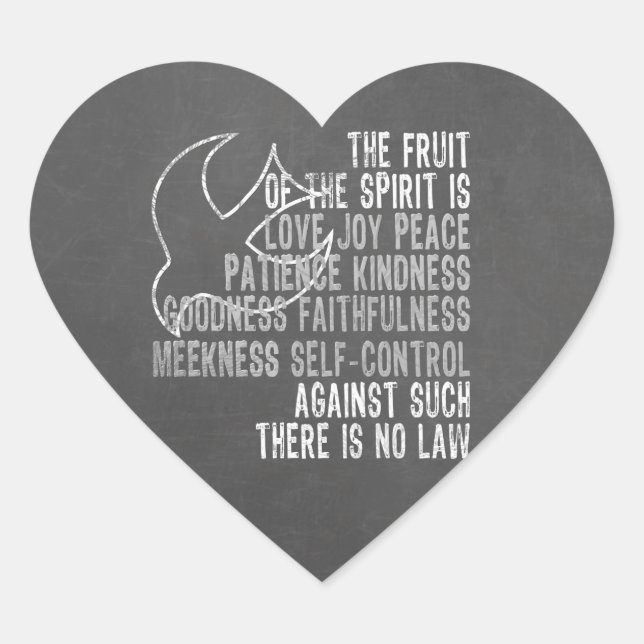 Sticker Cœur Fruit de la Spirit Chalkboard (Devant)