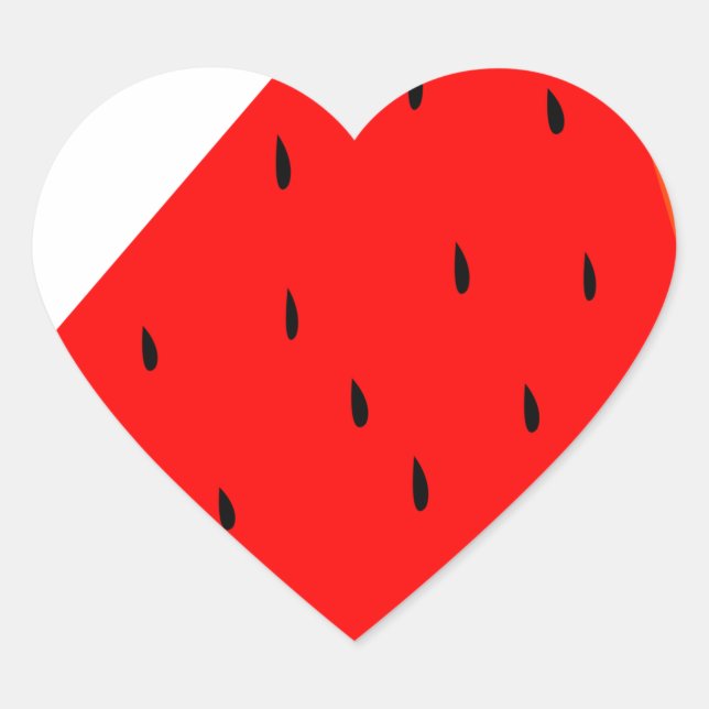 Sticker Cœur Fruit d'eau Fruit de coupe été (Devant)