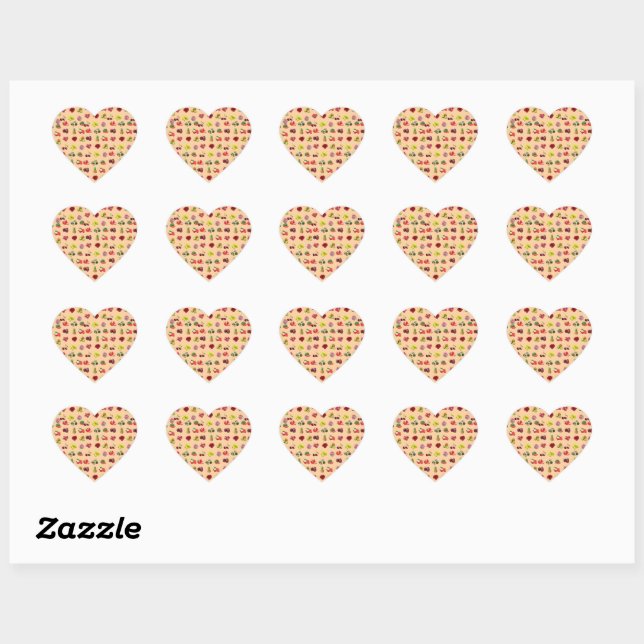 Sticker Cœur Fruits mixtes, (Feuille)