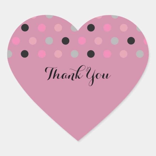 Sticker Cœur Fuchsia Joli Merci Pois (Devant)
