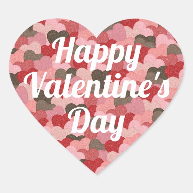 Sticker Cœur Fun Valentines Day Papier Coeurs Motif (Devant)