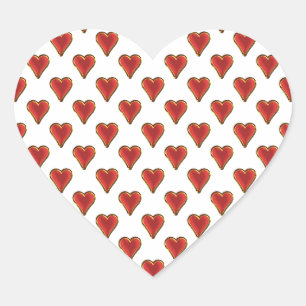 Sticker Cœur Funny Heart Pattern gold red + your backgr. &