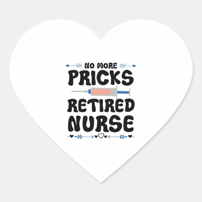 Sticker Cœur Funny Infirmière à la retraite - Soins infirmiers  (Devant)
