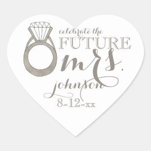 Sticker Cœur Futur anneau de fiançailles en diamant pour future