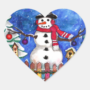 Sticker Cœur Garden Snowman