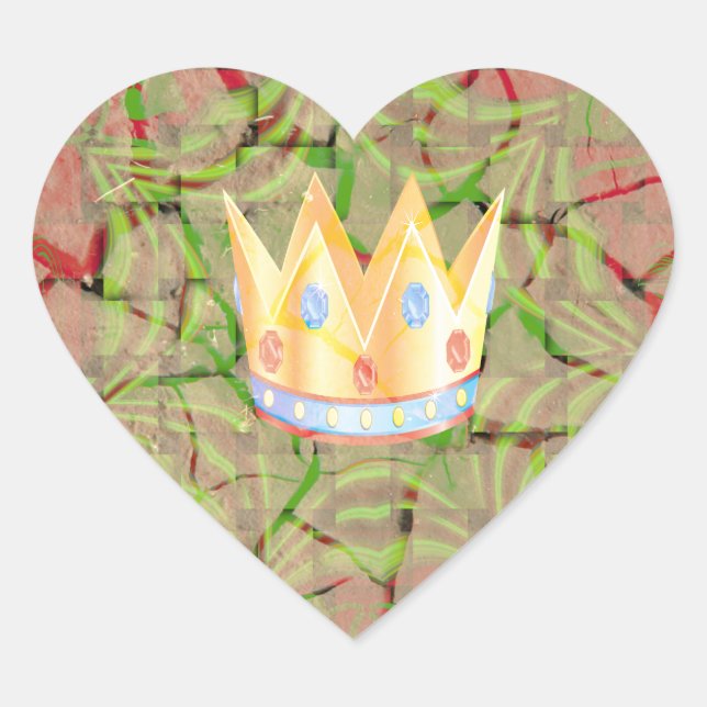Sticker Cœur Gardez-le simple : Cracked Earth Royal Clarity Art (Devant)