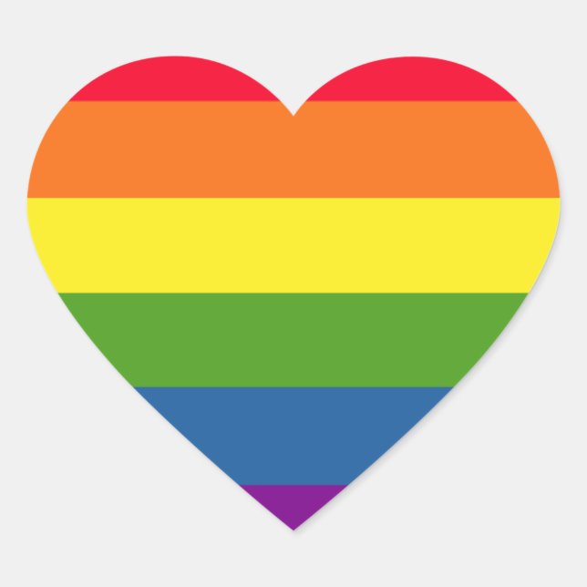 Sticker Cœur Gay coloré Fierté arc-en-ciel amour (Devant)