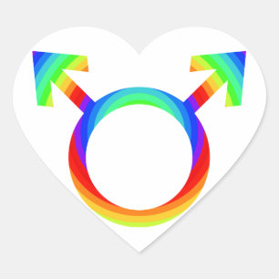 Sticker Cœur gay pride 2Bec1