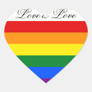 Sticker Cœur Gay pride de lesbienne du drapeau LGBT