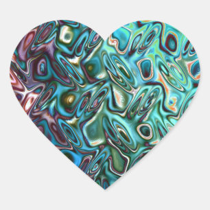 Sticker Cœur Gel bleu liquide Abstrait