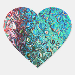 Sticker Cœur Gel bleu liquide Abstrait