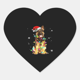 Sticker Cœur German Shepherd Dog Tree Christmas Sweater Xmas Do
