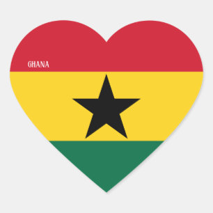 Sticker Cœur Ghana Drapeau patriotique