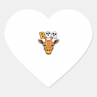 Sticker Cœur Girafe Boo Halloween - T-shirt drôle et effrayant