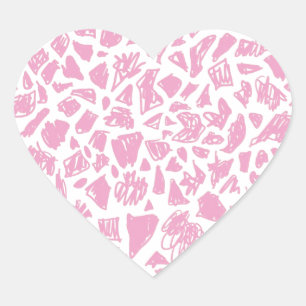 Sticker Cœur Girafe rose