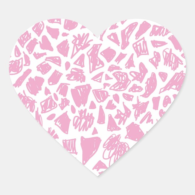 Sticker Cœur Giraffe rose (Devant)