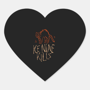 Sticker Cœur Glace Neuf Tueurs - Halloween en encre Chat