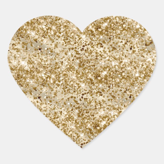 Sticker Cœur Glam Girly Gold Parties scintillant Sparkle Confet (Devant)