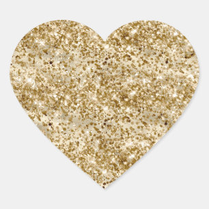 Sticker Cœur Glam Girly Gold Parties scintillant Sparkle Confet