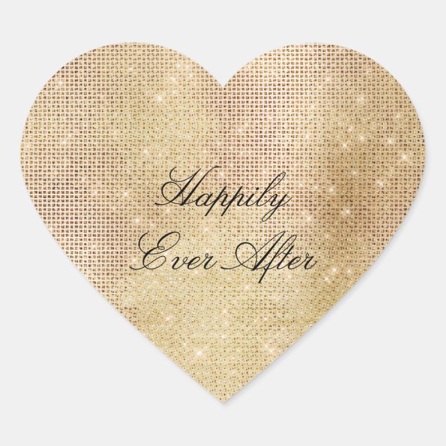 Sticker Cœur Glam Gold Sparkle (Devant)