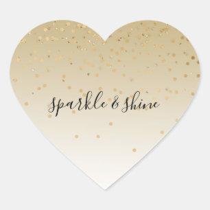 Sticker Cœur Glam Or Confetti Ombre