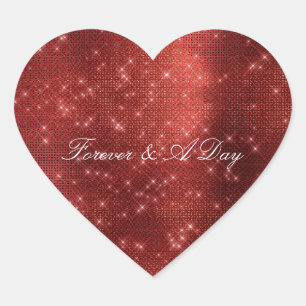 Sticker Cœur Glam Red Sparkle