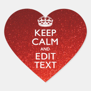 Sticker Cœur Glamor Red Festive Personnalisé Conserver le calme