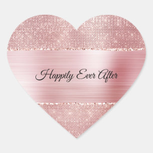 Sticker Cœur Glitz rose brillant